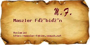 Maszler Fábián névjegykártya